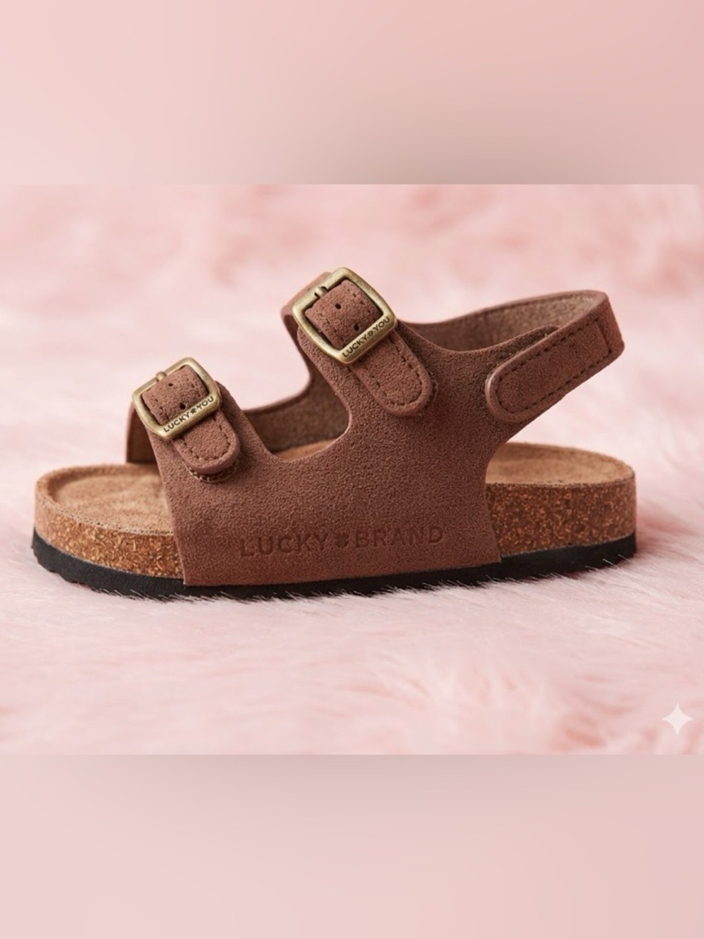 NWT Lucky Brand Toddler Blanc Cork Sandals Brown Size 10 - Picture 2 of 4